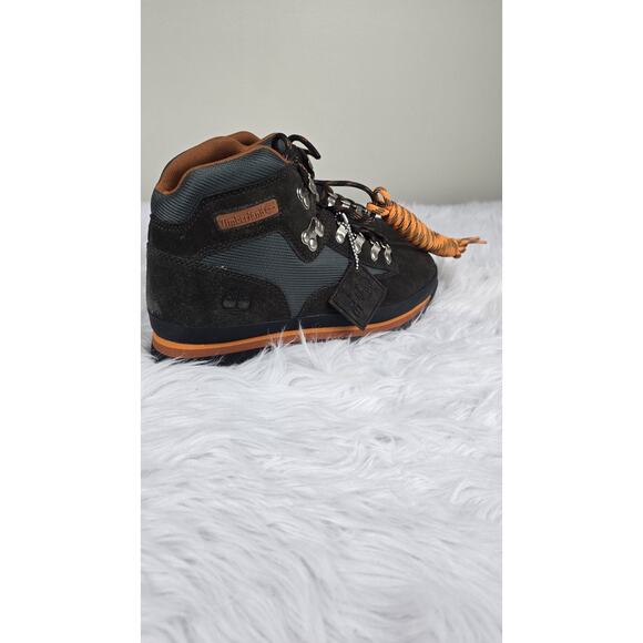 Timberland Euro Hiker Mid Men's Size 10 Lace Up Boots Dark Brown Suede and Green - Picture 6 of 12